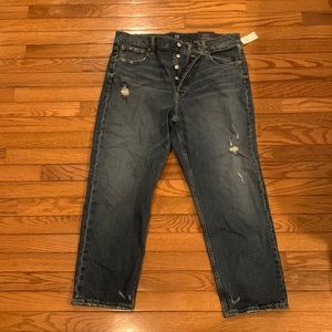 NWT GAP cheeky straight high rise, blue distressed wash